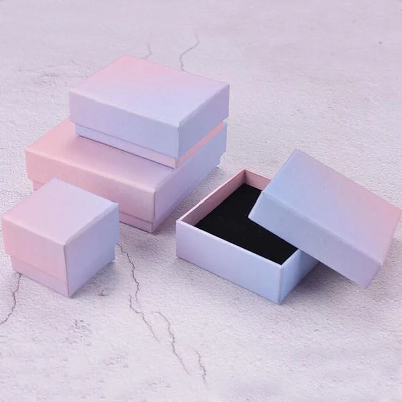 Цветная коробка 0 шт./лот для ювелирных изделий квадратный органайзер хранения