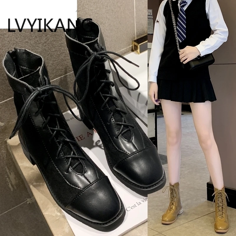 

Женские ботинки ручной работы, ботильоны на низком каблуке, с перекрестными ремешками, весна-осень-зима, 2019