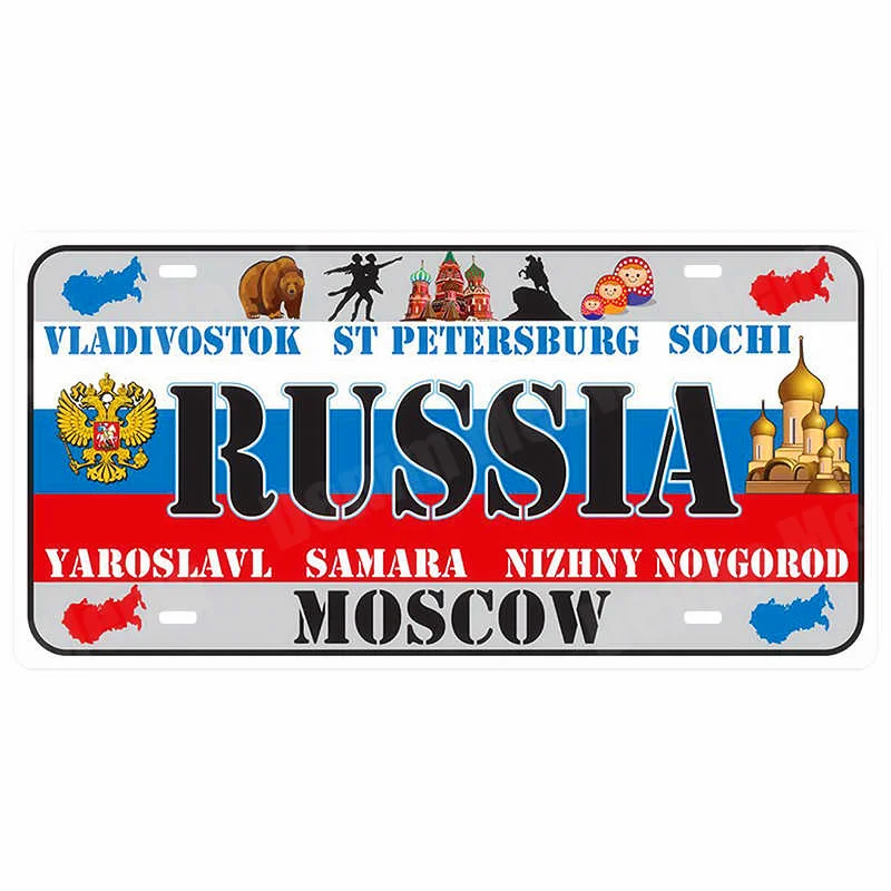 США Англия Россия Нидерланды номерной знак Автомобиль Мотоцикл Металлический