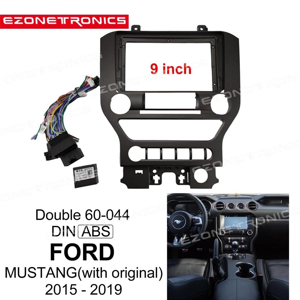 

1/2Din Car DVD Frame Audio Fitting Adaptor Dash Trim Kits Facia Panel 9inch For FORD MUSTANG 2015-2019Double Din Radio Player