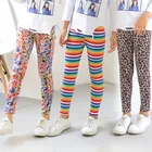 Брюки для девочек, детские леггинсы в Корейском стиле, весна-осень 2021, Детские эластичные штаны с леопардовым принтом, модная одежда для подростков