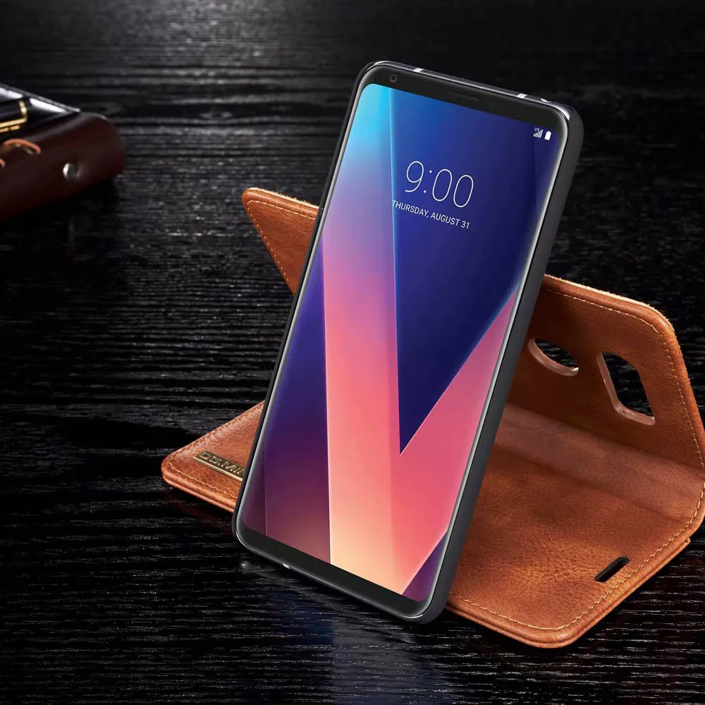 Чехол DG. MING из воловьей кожи в стиле ретро для LG V20 G6 V30 V30 plus, чехол для телефона s, съемный откидной Чехол-кошелек для LG G7 ThinQ