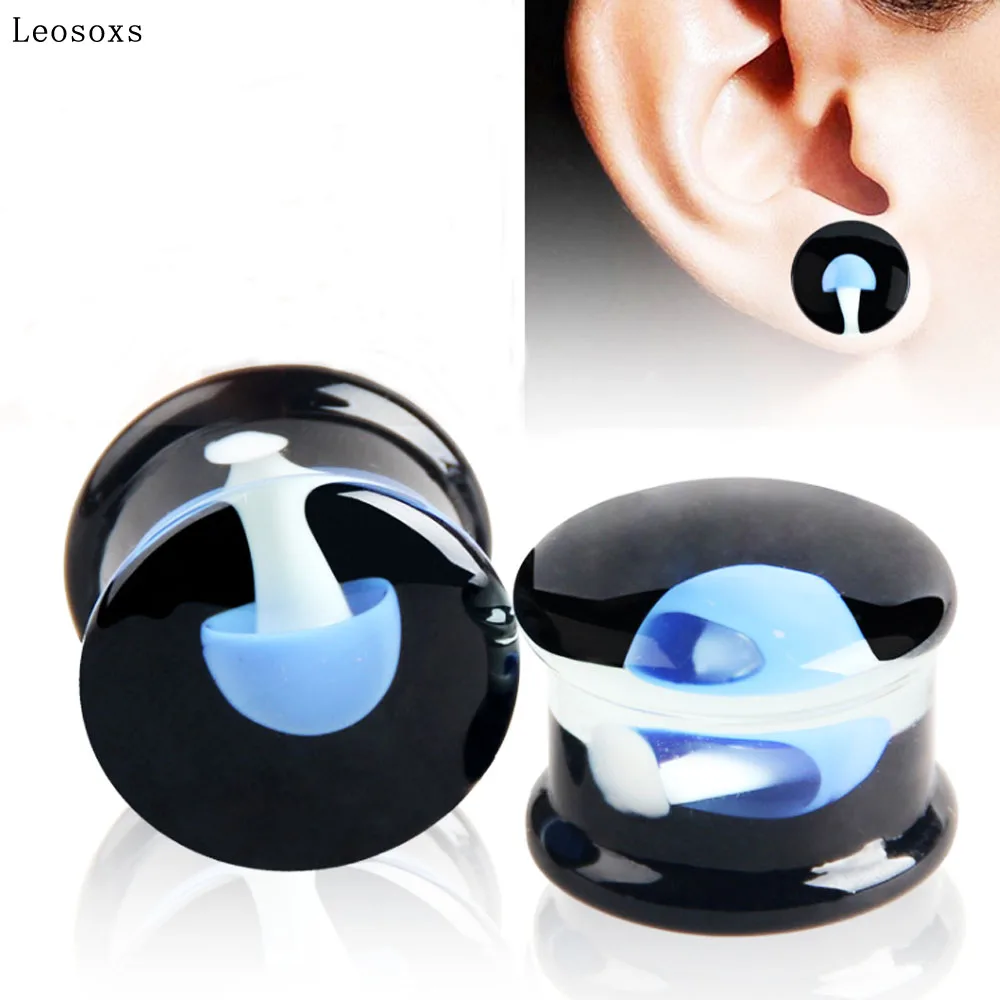 

Leosoxs 2pcs European and American Glass Ear Amplifying Ocean Jellyfish Pinna Popular Explosion Glass Jewelry