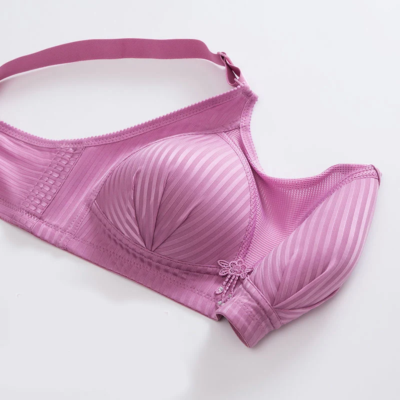 

Bra Plus Size For Big Breasted Women Fat Breast Full Coverage Wire free Red Thin Unpadded Soft Comfort Daily Wear Bra Wholesale