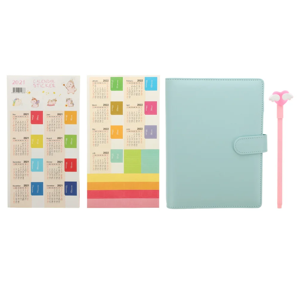 

1 Set A5 Zipper Storage Bags Handbook Zipper Bags Loose Leaf Bags (Sky-blue)