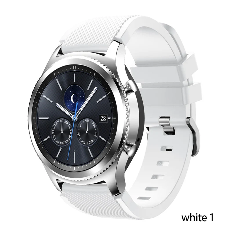 white 1 20 22 мм ремешок для часов Galaxy watch 46 мм 42 мм active 2 samsung gear S3 Frontier ремешок huawei watch GT ремешок Amazfit bip 47 44 40 - Цвет ремешка: white 1