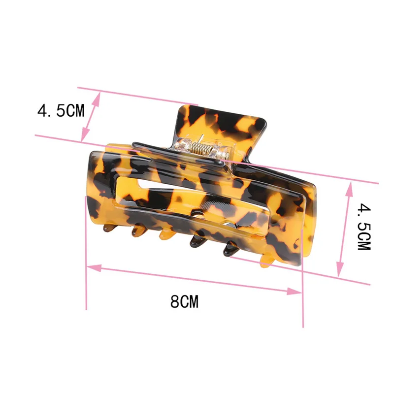 

5pcs/set High Quality Geometric Acetate Hair Claws Large Square Hair Crabs Clip Leopard Grain Hair Clamps