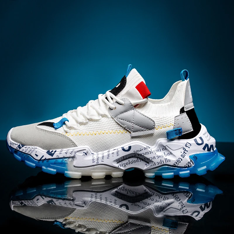 Brand Men's Chunky Sneakers Sports Shoes Breathable Mesh Running Shoes for Mens Comfortable Thick Sole Dad Shoes Retro Sneakers