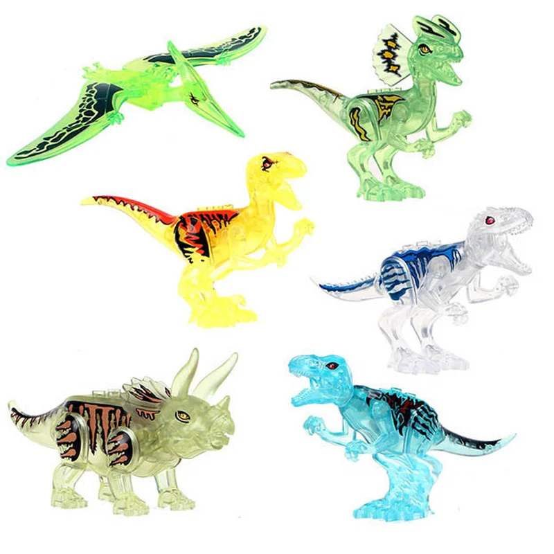 

Kids Toys Jurassic World 8pcs/lot Dinosaur Building Blocks Pterosaur Animals Educational Toys For Children Christmas Gifts