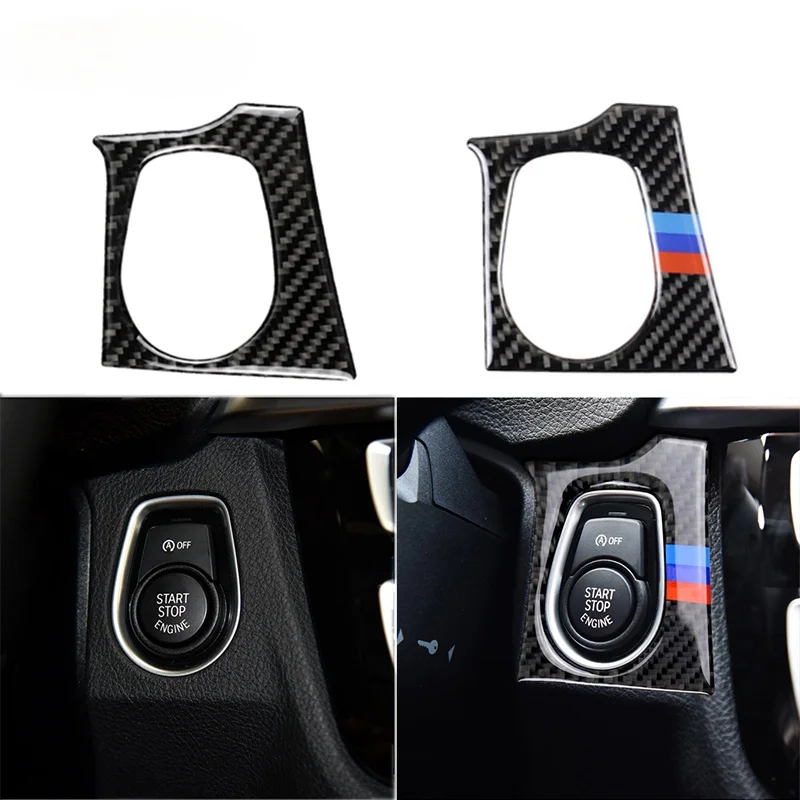 

1 шт. наклейки из углеродного волокна для BMW F30 F34 3 серии GT кнопка запуска и остановки двигателя крышка интерьера декоративные аксессуары