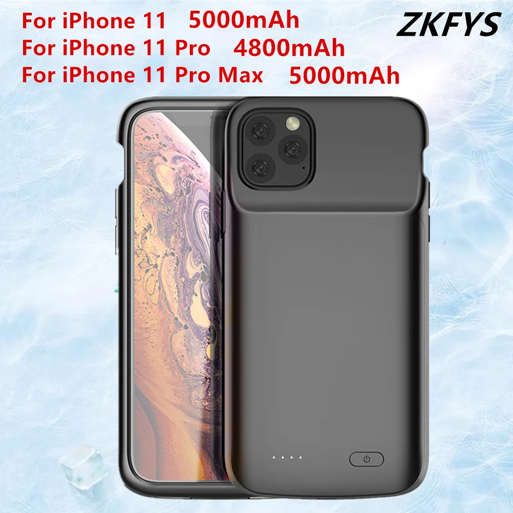 Чехол ZKFYS для зарядного устройства iPhone 11 Pro Max чехол внешнего аккумулятора 11/11