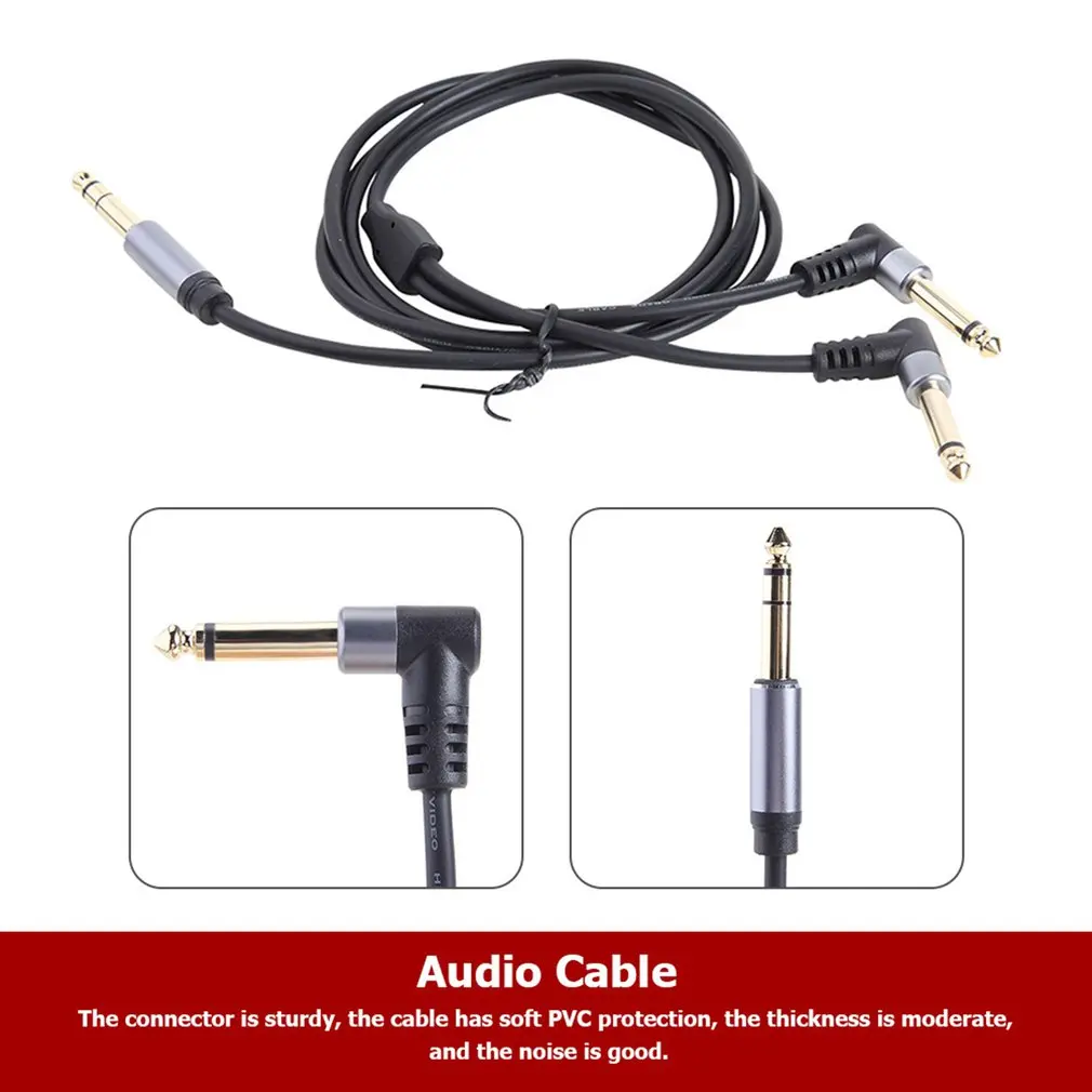

6.35mm Dual Channel Male To Dual 6.35mm Mono Audio Adapter Cable Aluminum Alloy Splitter Adapter Cable Strong Adaptability