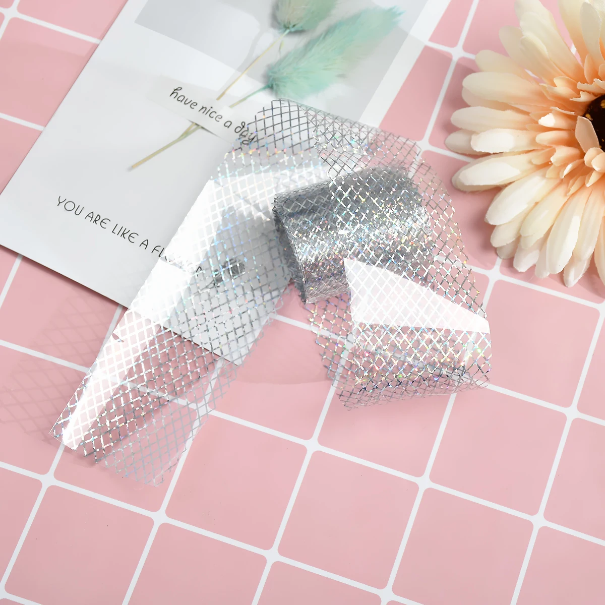 1 pc 100x4cm Holographic Starry Nail Foil Laser Line Nail Art Transfer Sticker Shiny Nail Decorations DIY Nail Art Accessories