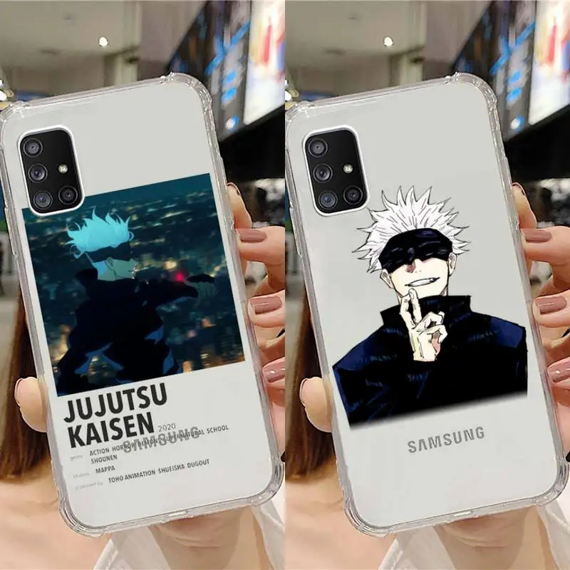 

Jujutsu Kaisen Satoru Gojo anime Phone Case Transparent For Samsung Note A 7 8 9 10 20 50 51 71 90 20 11 81 e LITE Ultra PRO