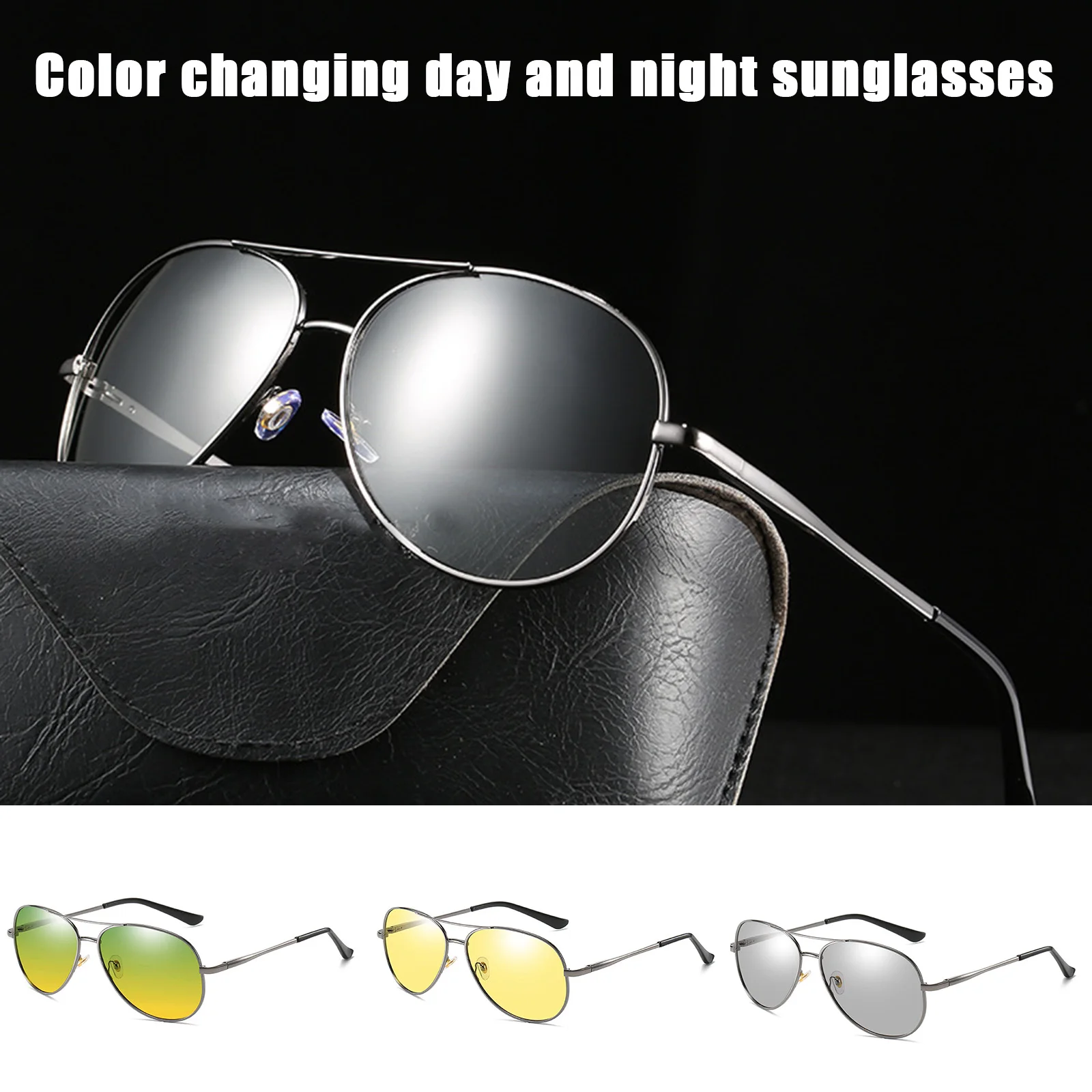 

Photochromic Driving Glasses Day and Night 2 in 1 Polarized Sunglasses Anti-Glare UV Protection for Men Women -MX8 Multifunction