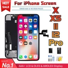 AAA OLED-дисплей для iPhone X XS 11 12 Pro Max ЖК-экран сенсорный дигитайзер Замена 3D сенсорная сборка True Tone TFT Pantalla