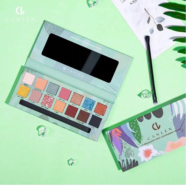 Палитра теней для век 14 цветов пигментный макияж металлическая портативная