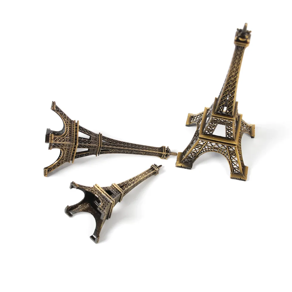 

3pcs/set Paris Eiffel Tower Metal Crafts Creative Souvenir Model Table Miniaturas Desk Ornaments Vintage Figurine Home Decor
