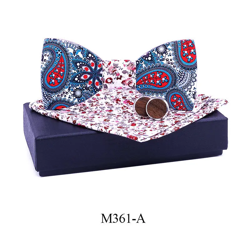 Linbaiway костюмы с деревянным галстуком-бабочкой для женского набора запонок