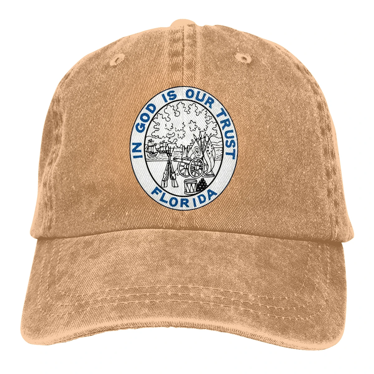 

Florida Military Flag mans womens Retro Washed Cowboy hat Trucker Hat