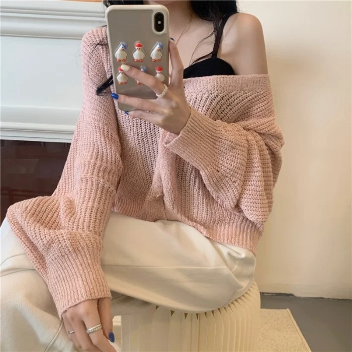 

Apricot Outer Wear Cardigan V-neck Long Sleeve Sweaters Women's Clothing 2021 Early Autumn Retro Korean Style Gentle Rac