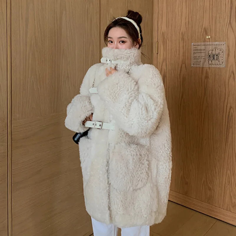 

Women Casual Thick Warm Outwear Long Faux Lamb Fur Jacket Loose Winter Coat Black Fur Coat Jaqueta Feminina Casaco Chaquetas New