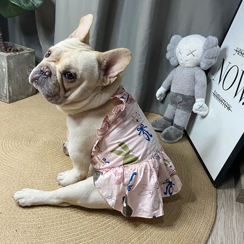 Одежда для маленьких собак хлопковое платье французского бульдога принцессы