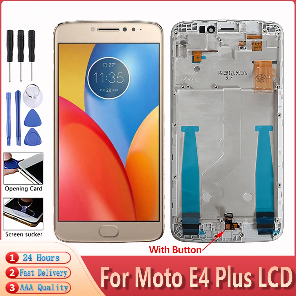 ЖК дисплей 5 дюйма AAA +++ для Moto E4 Plus сенсорный экран с рамкой и дигитайзером в сборе