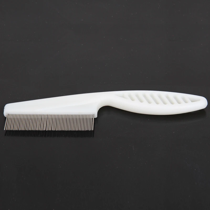 

1Pc Stainless Steel White Rake Comb for Dog Straight Brush Grooming Hair Fur Shedding Remove Pet Supplies