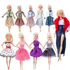 Одежда для Барби, юбка с длинным рукавом, платье, куртка + случайные пары обуви 20 пар вечерний наряд для кукол Барби, игрушки для девочек нашего поколения