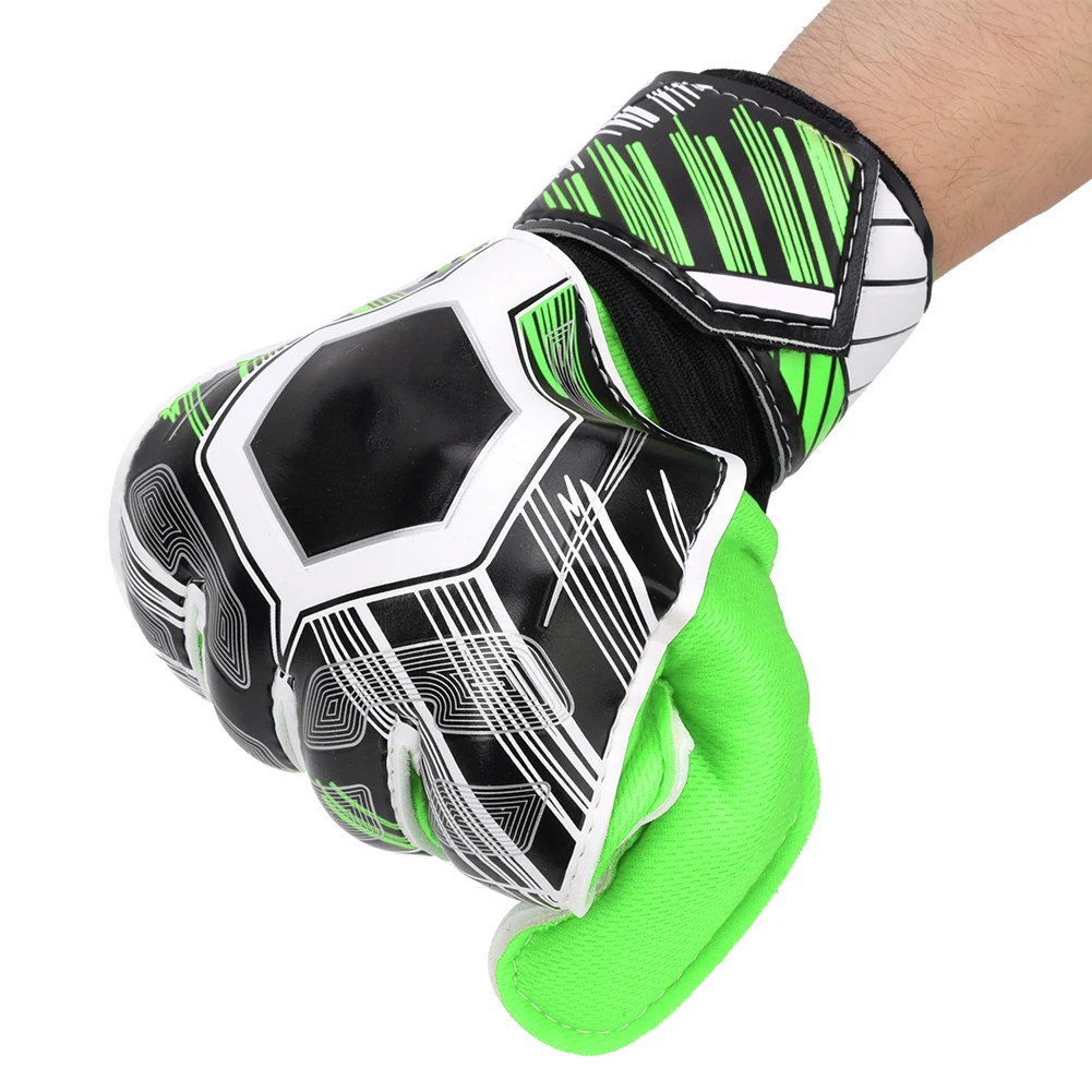 1 Pair Goalie Gloves Green Latex Soccer Goalkeeper Teenagers Adult Finger Protector Breathable Football Trainning Mitten | Спорт и