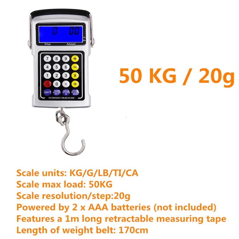 50kg/40kg Digital Suitcase Scale Hanging Electronic LCD Fishing scales Hook Weight weighing balance 40% off | Инструменты