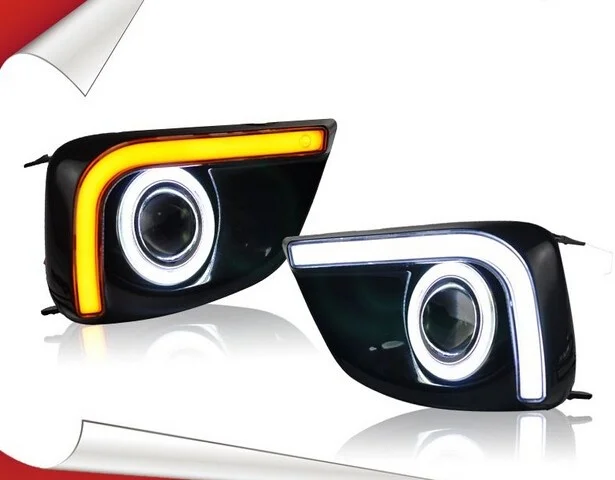 

Светодиодные дневные ходосветильник DRL + желтый сигнал поворота + COB глаз ангела + объектив проектора + противотуманная лампа с крышкой для ...