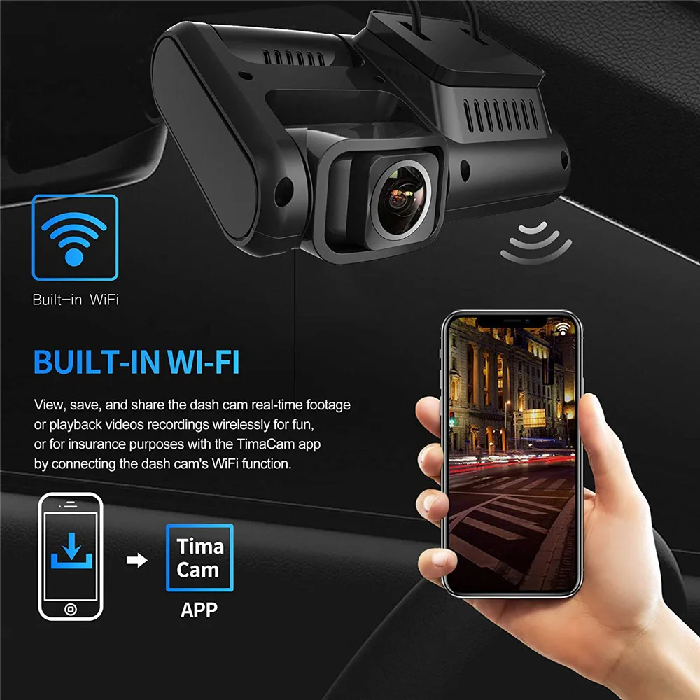 Автомобильный двойной видеорегистратор Wi Fi gps камера DVR 1080 P Full HD передняя и задняя