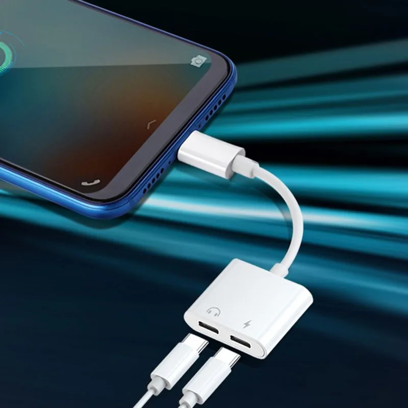 2 in 1 Type C to 3.5mm Charger Audio Adapter Headphone Jack Portable USB Cable UY8 | Электроника