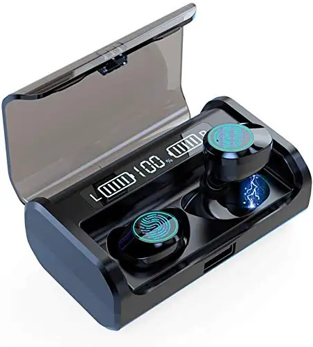 True Wireless Earbuds Bluetooth Earphones 5.0 with 3D Stereo Sound,Binaural HD Call,Smart Touch Control,IPX6 Waterproof Sport