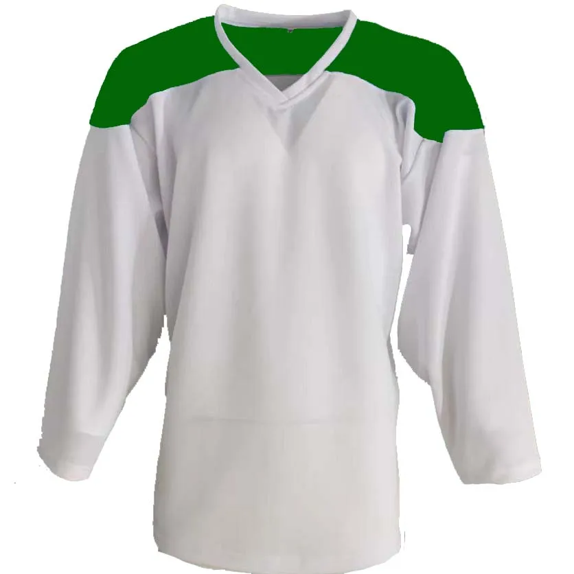 green shoulder Контрастный цвет хоккейный свитер детский размер, размер для взрослых, размер вратаря, можно логотип номер - Цвет: green shoulder