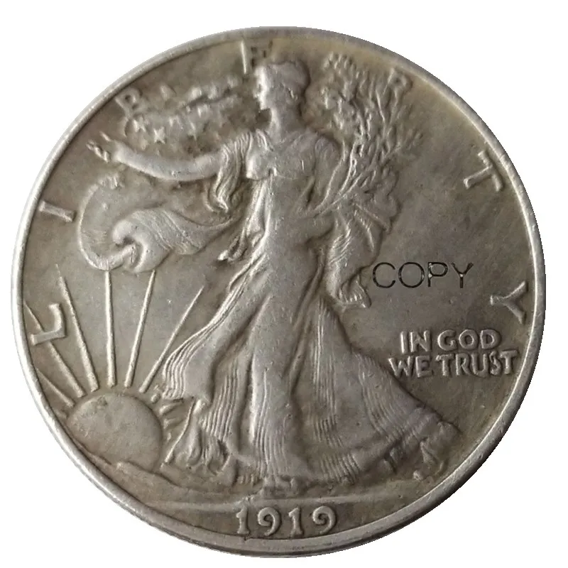 

US 1919 1920 1921 1923 P/D/S Walking Liberty Half Dollar Silver Plated Copy Coins Diameter 30.6mm