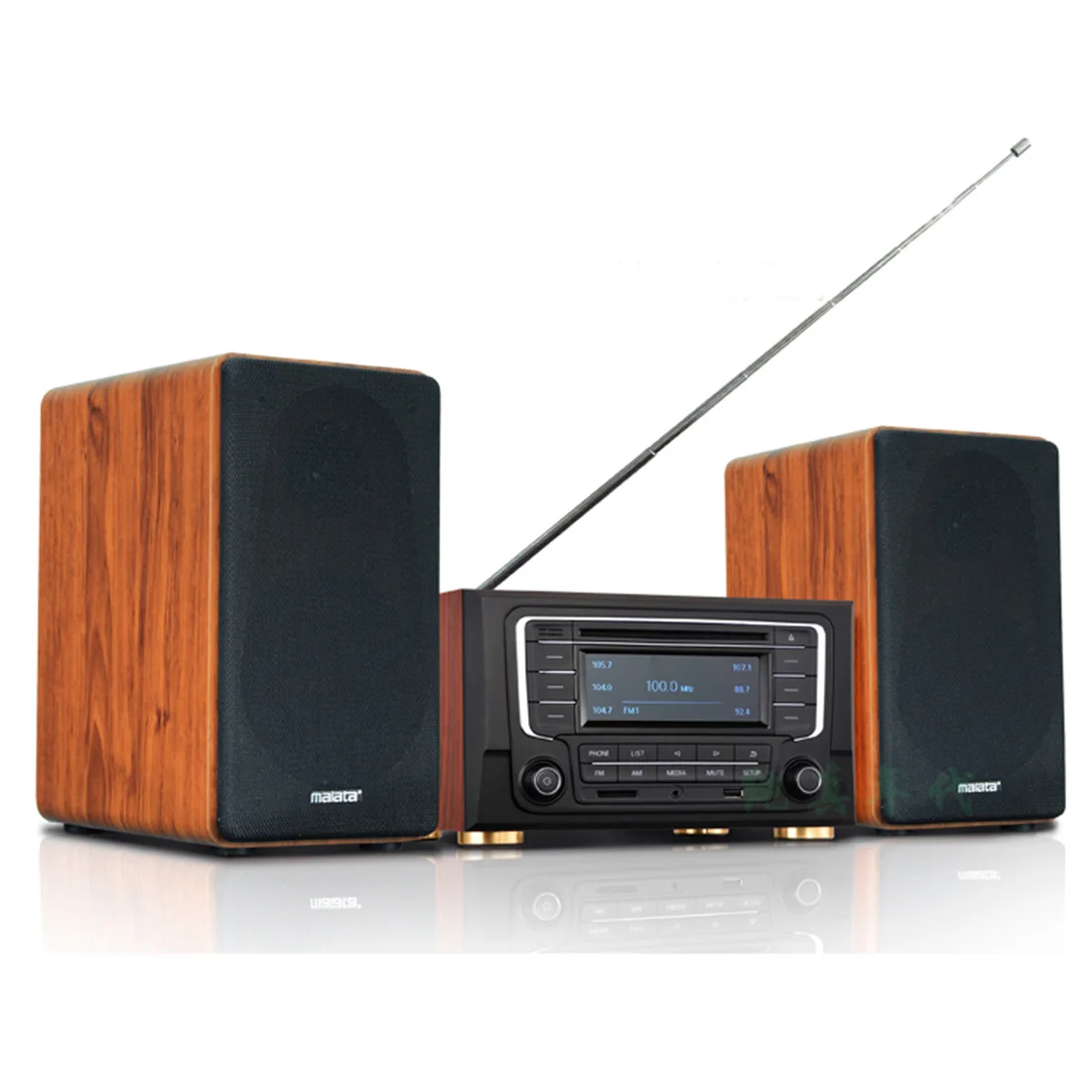 Деревянный Настольный Hi Fi Bluetooth динамик стереозвуковой компонент бумбокс аудио CD