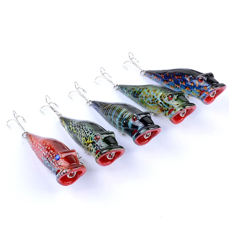 

1 Pcs Popper Fishing Lure 80mm 12.4g Trolling Wobblers Bait Top Water Bass Isca Artificial Hard Bait Fishing Tackle