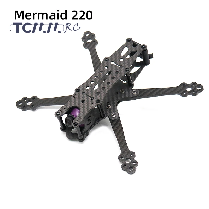Комплект рамок TCMMRC FPV из углеродного волокна Русалка 220 мм 5 дюймов рукоятка с 3D
