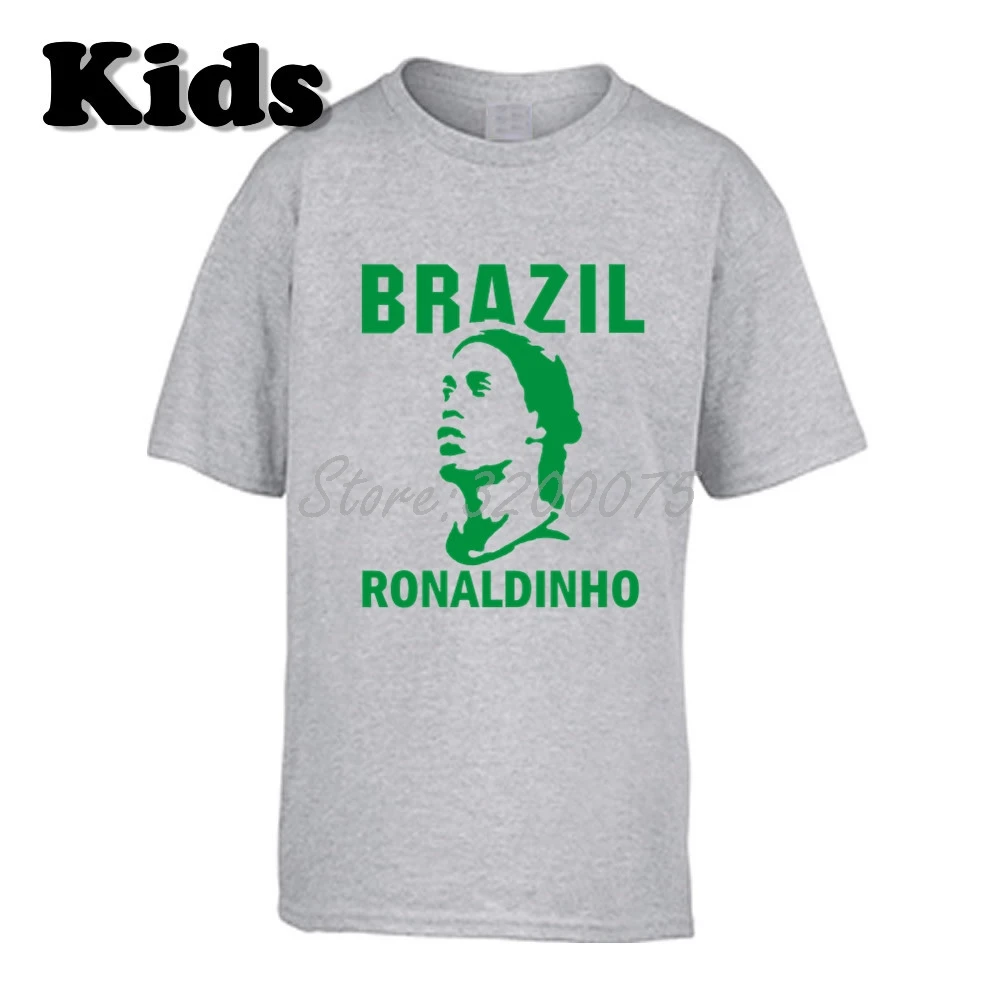 12 Детская футболка Ronaldo De Assis Moreira Ronaldinho 10, Бразильская Легенда Футболка с круглым вырезом для мальчиков и девочек W19032911 - Цвет: 12
