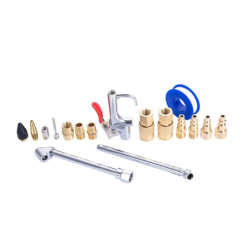 

17 Pieces Air Compressor Accessory Kit,1/4 Inch NPT Air Tool Kit Blower Inflatable Needle Cleaning Accessories Tool Kit