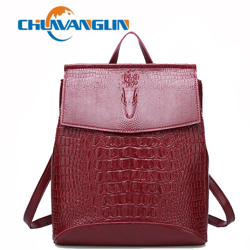 Винтажный женский рюкзак Chuwanglin из крокодиловой кожи женские кожаные рюкзаки
