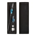 Винтажная ручная работа, элегантная Хрустальная Цветочная стеклянная ручка, чернильные ручки, подарок