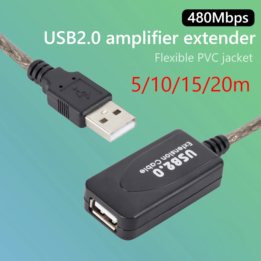 Кабель-Удлинитель USB 2 0 (штекер-гнездо) 5/10/15/20 м | Компьютеры и офис