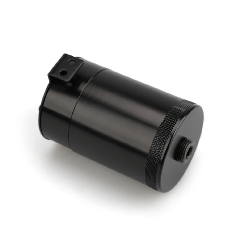 

Black Aluminum Engine Reservoir Breather with Separator Baffled Oil Catch Tank Can
