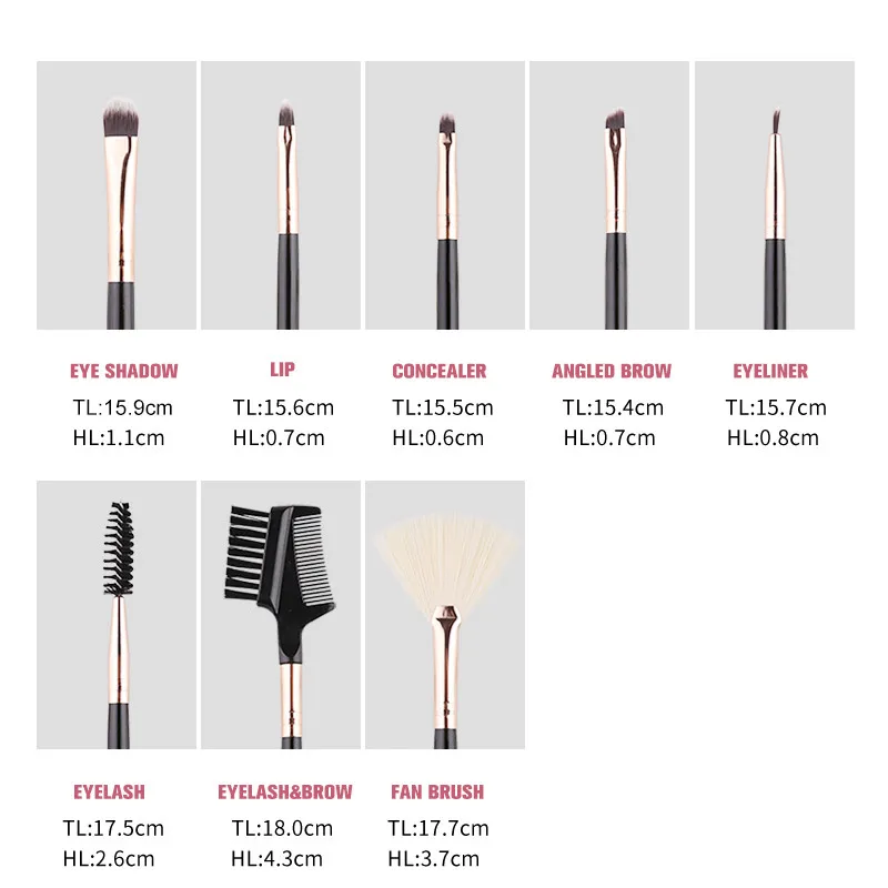 

Daubigny18pcs Makeup Brush Tool Set Foundation Contour Blush Powder Eye Shadow Make Up Brushes Black Wool Fiber Holder kabuki