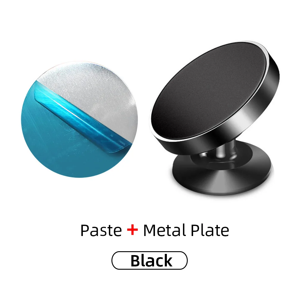 Black Paste Магнитный автомобильный держатель для телефона для iPhone X, XR, samsung, S9, gps, вращение на 360 градусов, крепление на вентиляционное отверстие, универсальная подставка для мобильного телефона - Цвет: Black Paste