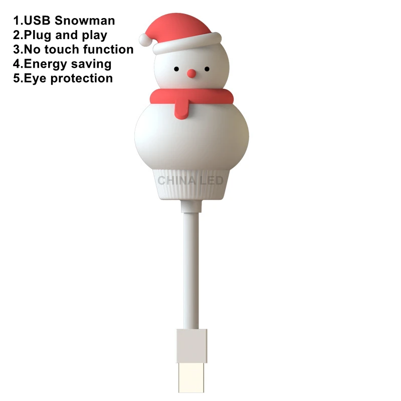 

USB Night Light LED Night Lamp USB snowman Cute Cartoon Remote Control for Baby Kid Bedroom Decor Bedside Lamp Christmas Gift